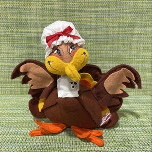 ANNALEE Felt Fall Pilgrim Thanksgiving Girl Mrs Tom Turkey 1993-94, 6" NWT #3163